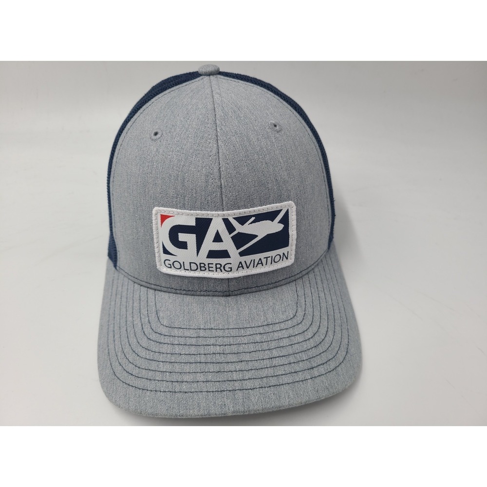 Goldberg Aviation Patch Richardson Mesh Trucker Snapback Hat Cap Men Gray Blue